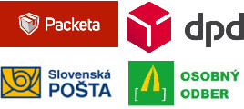 Logo prepravn&yacute;ch spoločnost&iacute; Packeta, DPD, Slovensk&aacute; po&scaron;ta